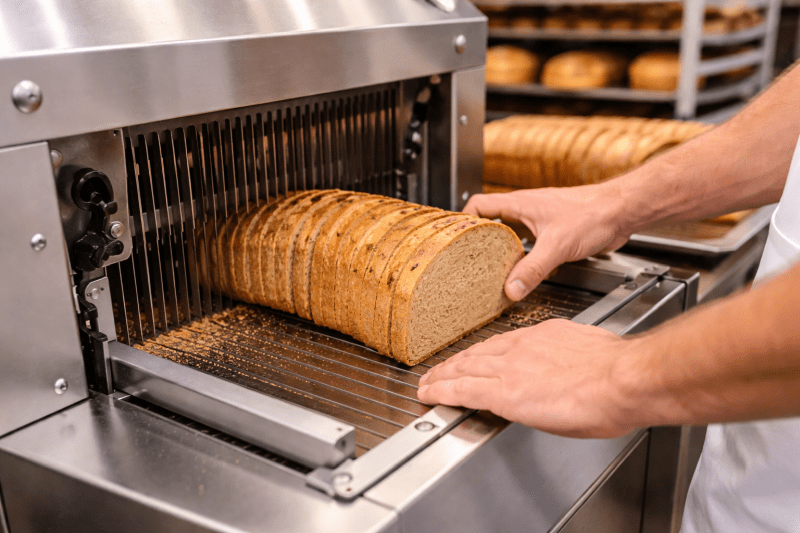 Brot zerbröckelt beim Schneiden